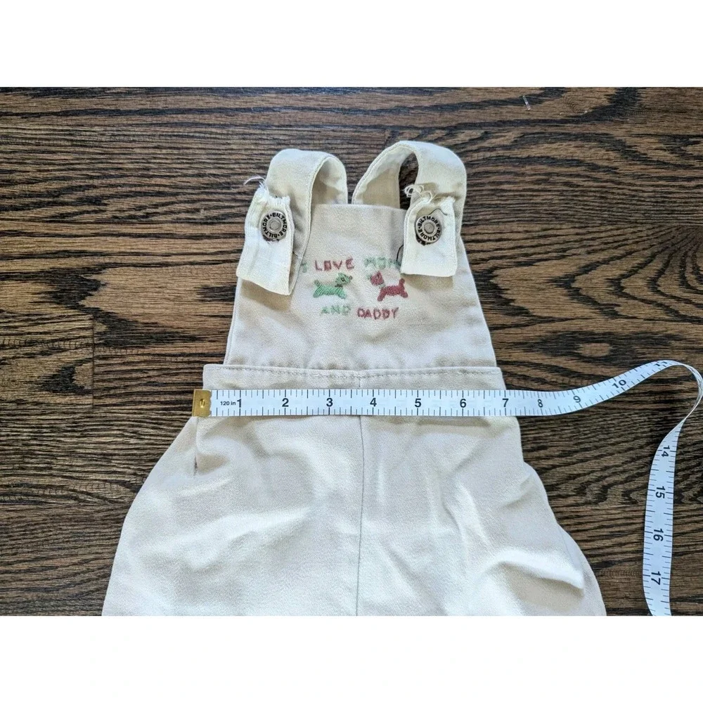 Vintage 70s Soft baby Boy Girl Overalls Pants Size 6-12 Months Biltmore Made USA